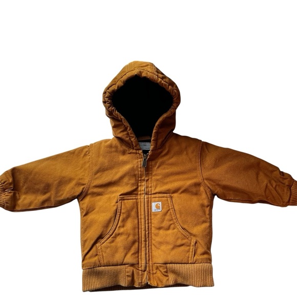 Carhartt Tan Hooded Jacket Size 12M - Picture 1 of 6